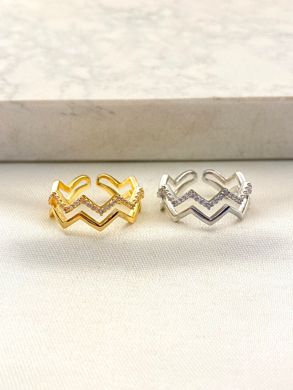 Anillo Waves Zirconias