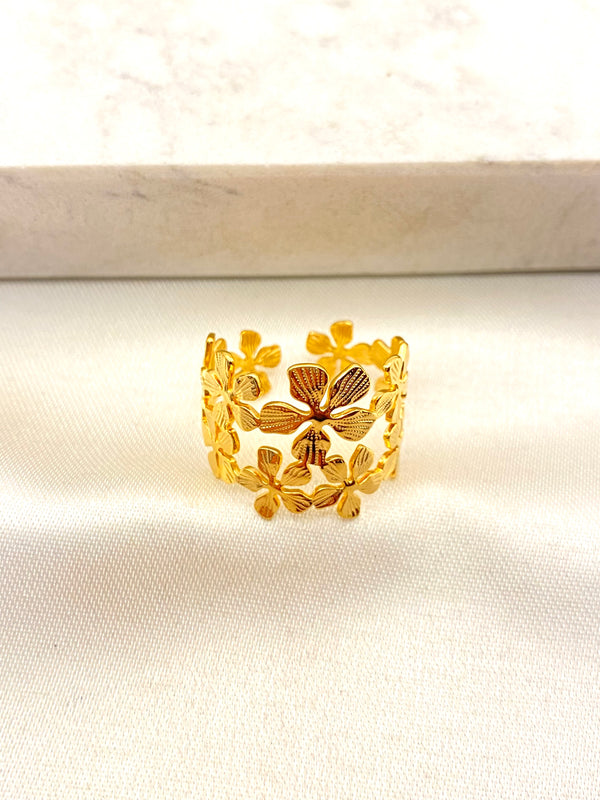 Anillo Florecitas Acero