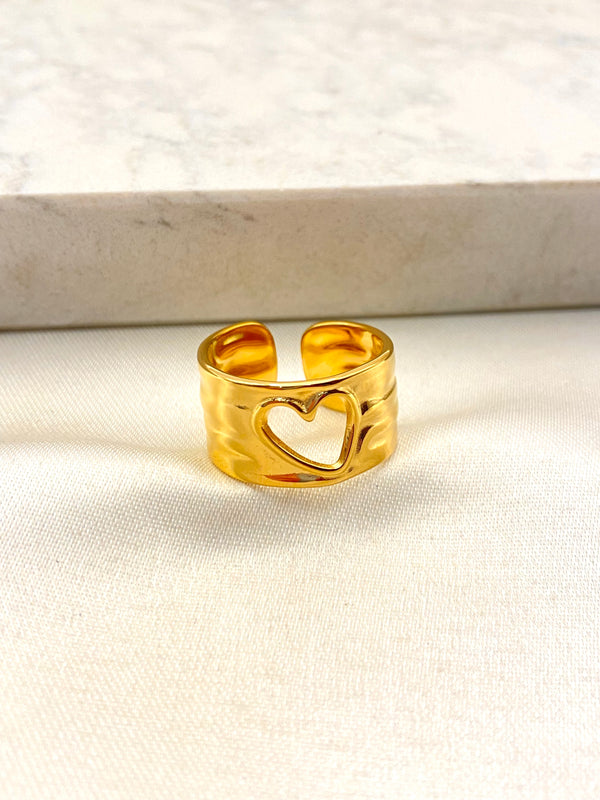 Anillo Corazon Hueco Acero