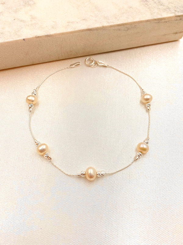 Pulsera Perlas Plata